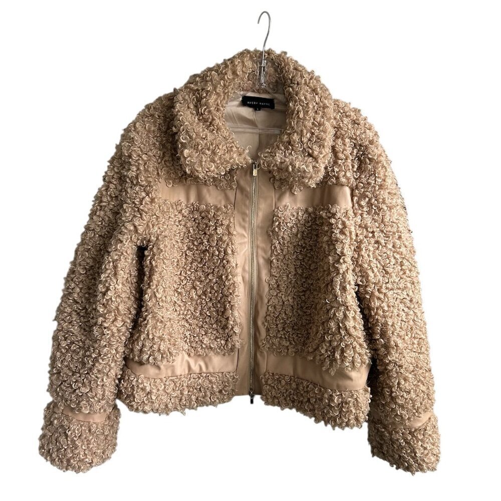 Avery Rayne Textured Faux Shearling Jacket – Size L